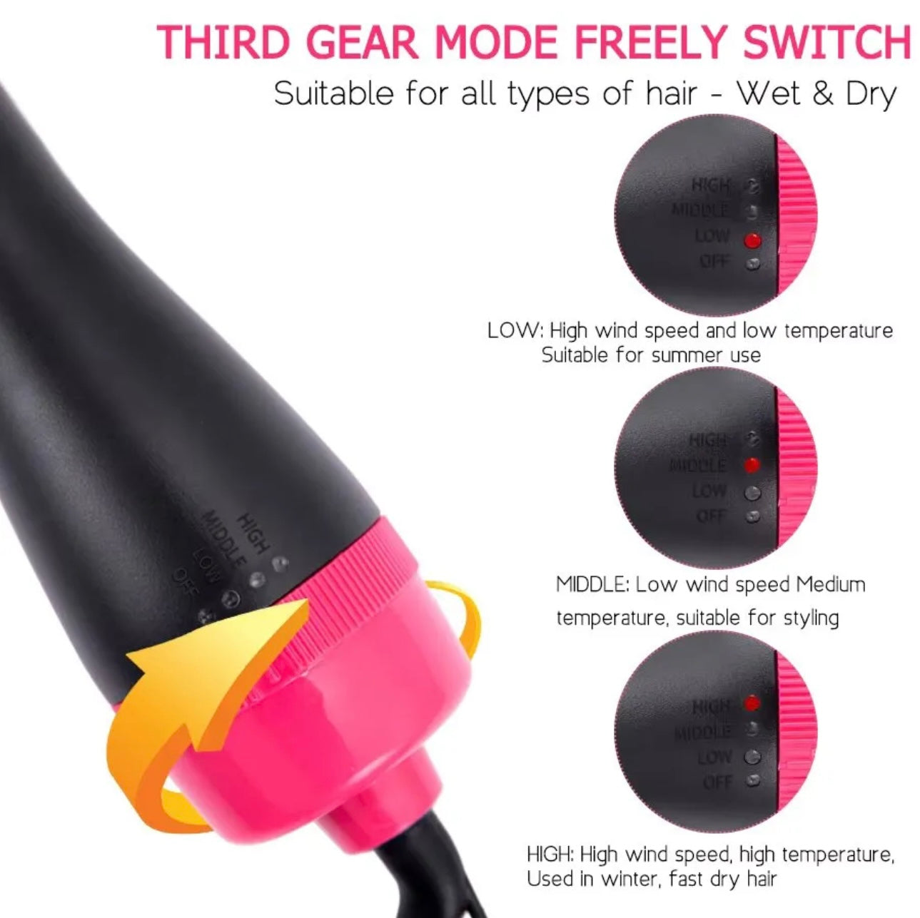 One Step Hot Air Brush (Dryer + Straightener)